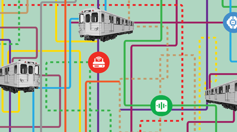 subway map with healthcare icons as stops